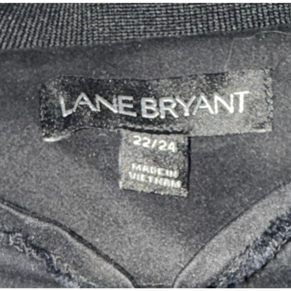 Lane Bryant Pearl Snap Bomber Jacket Black Zip Plus Size 22/24 Stretch Casual - Picture 2 of 7